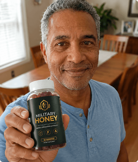 Military Honey customer holding product
