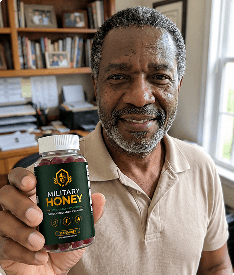 Military Honey customer holding product